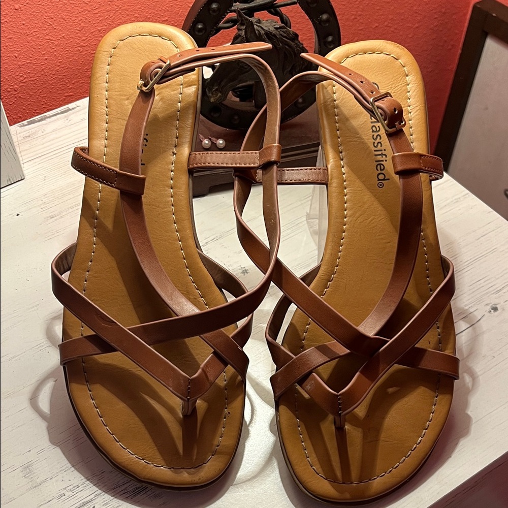 CityClassified Women's Tan Strappy Sandals